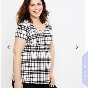 Motherhood Maternity Houndstooth Peplum Top 1X